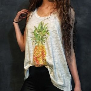 White pineapple tank top
